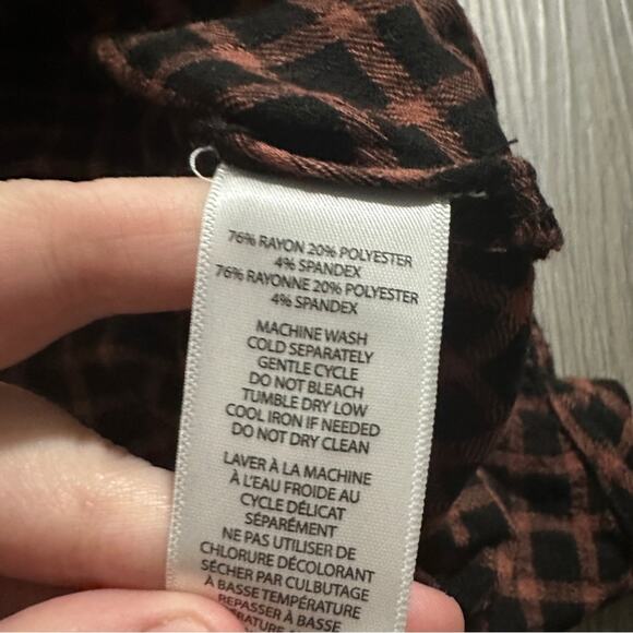 Beach Lunch Lounge Black & Coral Long Sleeve Half Button‎ Down Shirt Size S - Picture 6 of 9